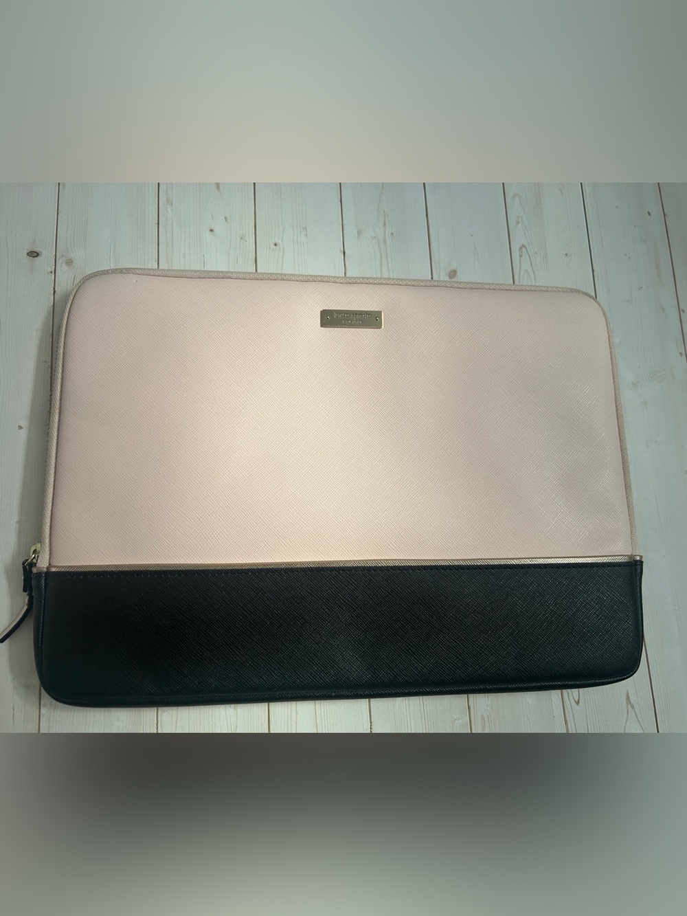 Kate Spade Laptop Case Sleeve Zip around Color-block Blush Pink & Black 10x14